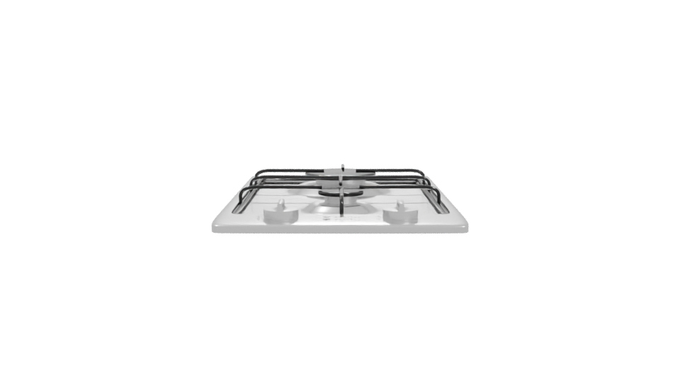 Sleek Stainless Steel Gas Cooktop 3D Model - Professional 3D Model Render 11