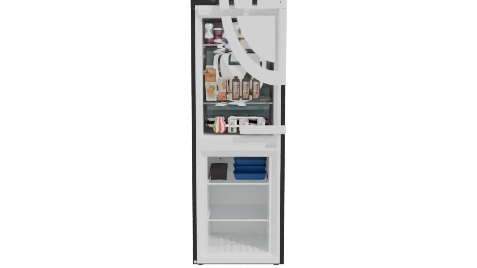 Sleek Black Refrigerator Model - Professional 3D Model Render 11