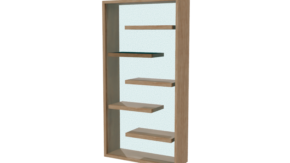 Stylish Wooden Bookshelf Model - Professional 3D Model Render 6