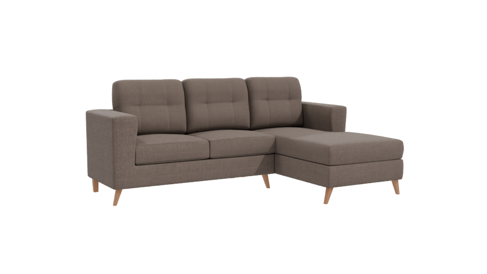 Contemporary Sofa with Chaise - Professional 3D Model Render 10
