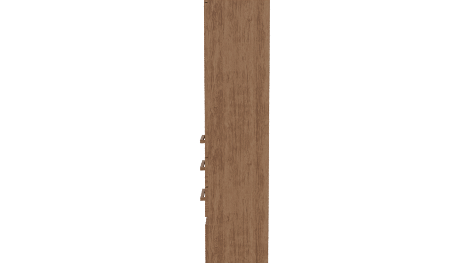 Elegant Wooden Wardrobe 3D Model - Professional 3D Model Render 2
