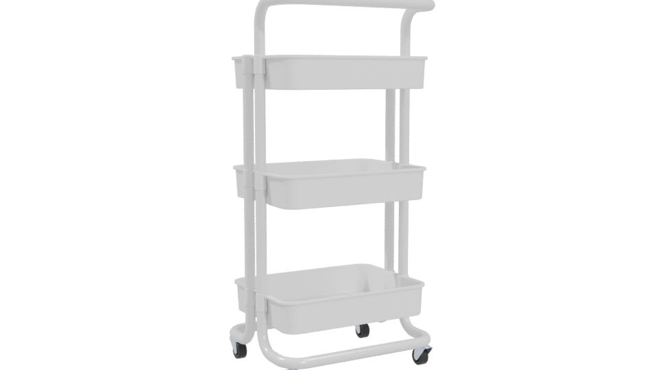 Stylish Multi-Tier Utility Cart 3D - Professional 3D Model Render 4