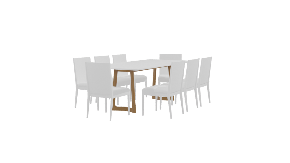 Modern Dining Table Set 3D - Professional 3D Model Render 9
