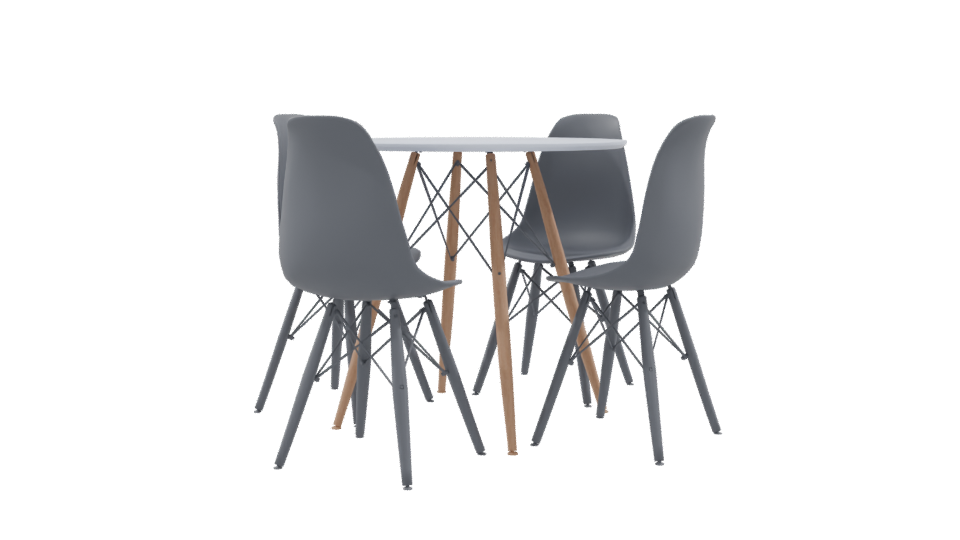 Stylish Dining Table and Chairs Set - Professional 3D Model Render 9