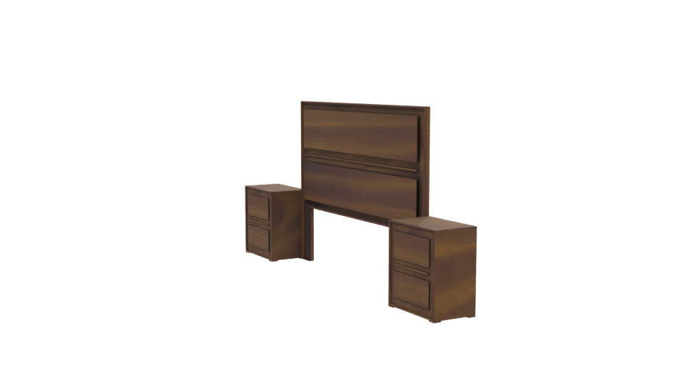 Stylish Wooden Headboard Set 3D - Professional 3D Model Render 13