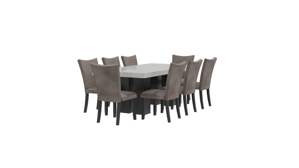 Rectangular Marble Dining Table 3D - Professional 3D Model Render 9
