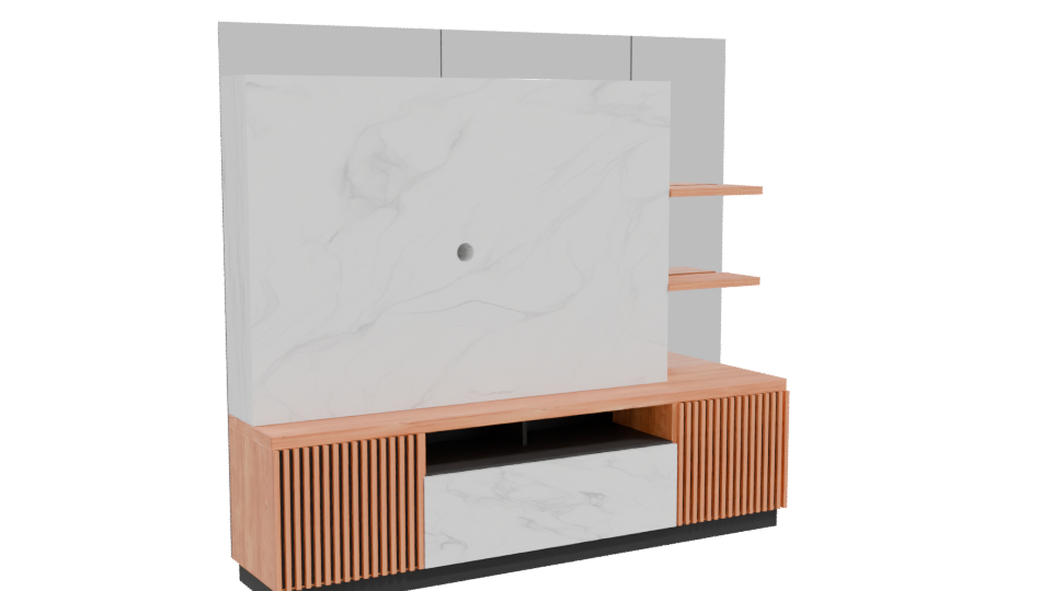 Elegant Modern Entertainment Center - Professional 3D Model Render 10