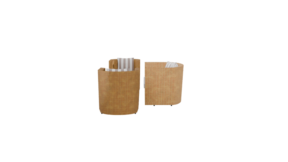 Stylish Outdoor Seating Arrangement - Professional 3D Model Render 5