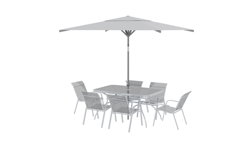 Stylish Outdoor Dining Set with Canopy 3D Model - Professional 3D Model Render 12