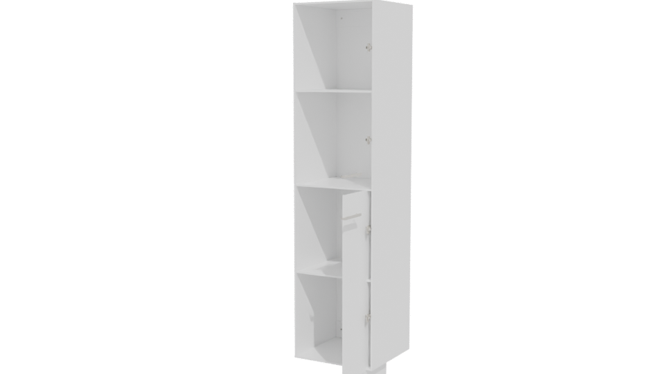 Minimalist White Storage Cabinet 3D Model - Professional 3D Model Render 12