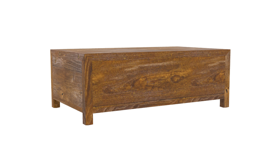 Vintage Wooden Storage Table Model - Professional 3D Model Render 4