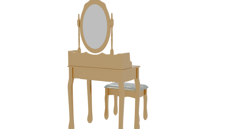 Elegant Vintage Vanity Set 3D - Professional 3D Model Render 6