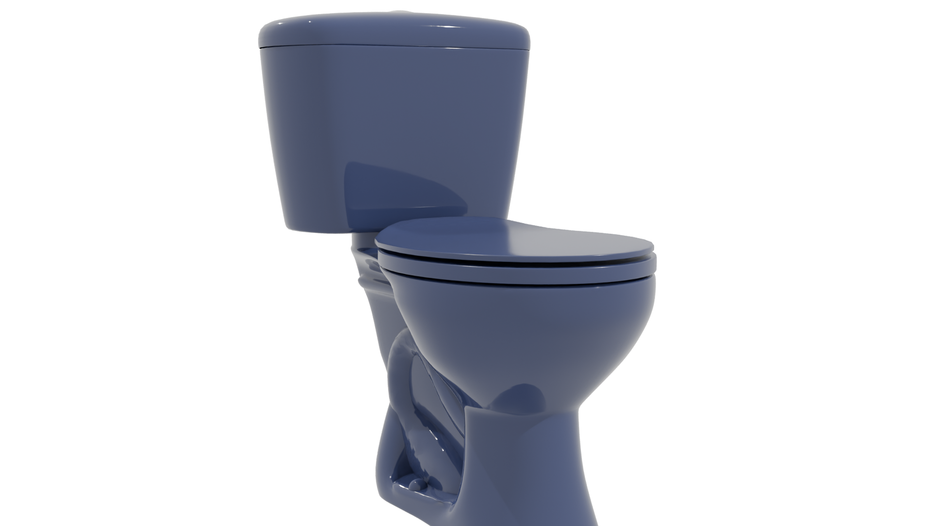 Stylish Blue Toilet Model 3D - Professional 3D Model Render 10