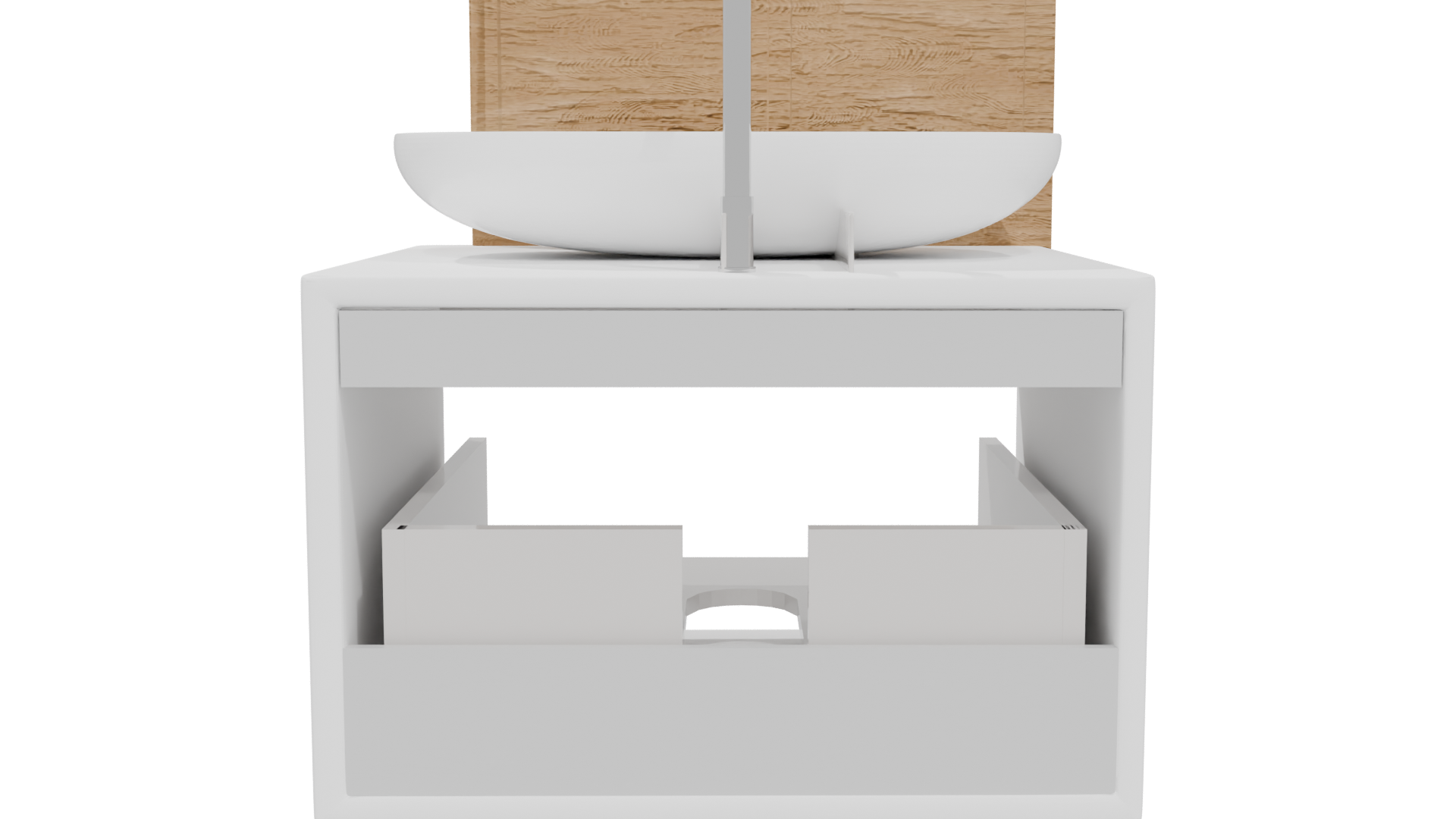 Minimalist Wooden Bathroom Sink - Professional 3D Model Render 5