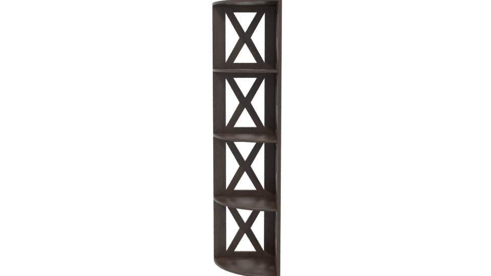 Stylish Wooden Corner Shelf Model - Professional 3D Model Render 2