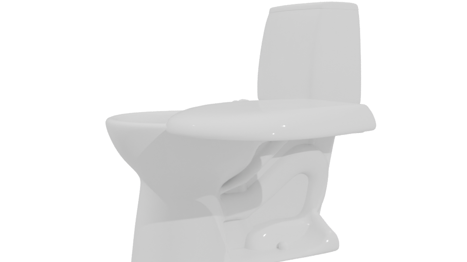 Contemporary Ceramic Toilet 3D Model - Professional 3D Model Render 4
