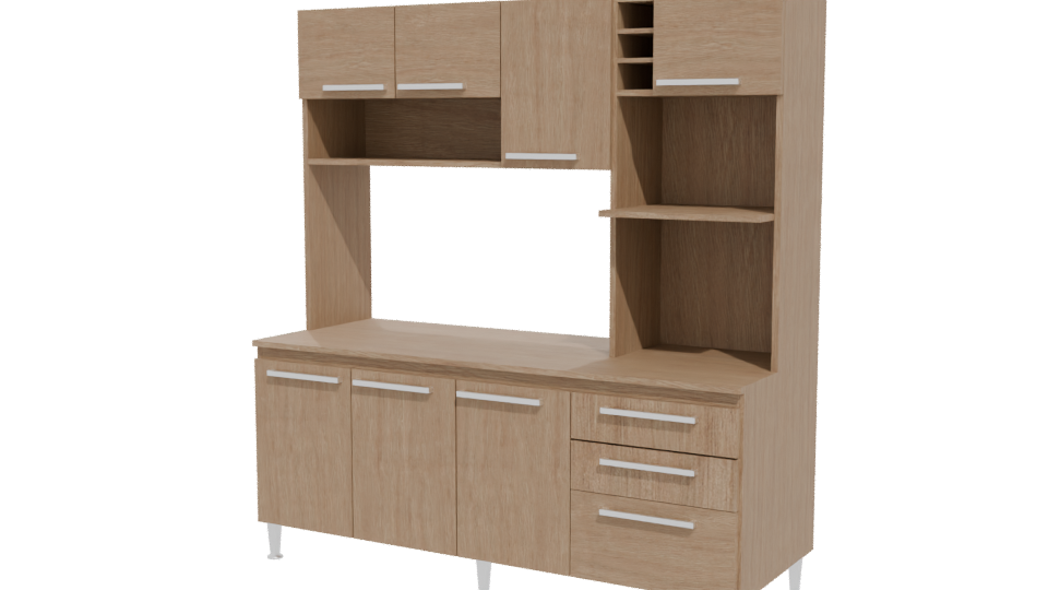 Modern Wooden Cabinet 3D Model - Professional 3D Model Render 12