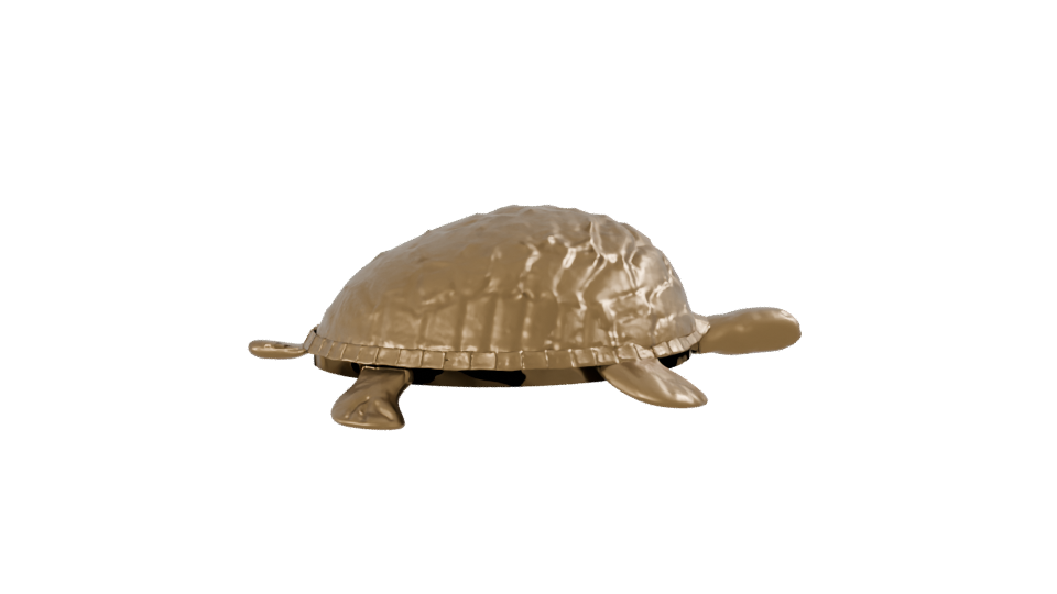 Stylized Golden Turtle Model 3D - Professional 3D Model Render 8