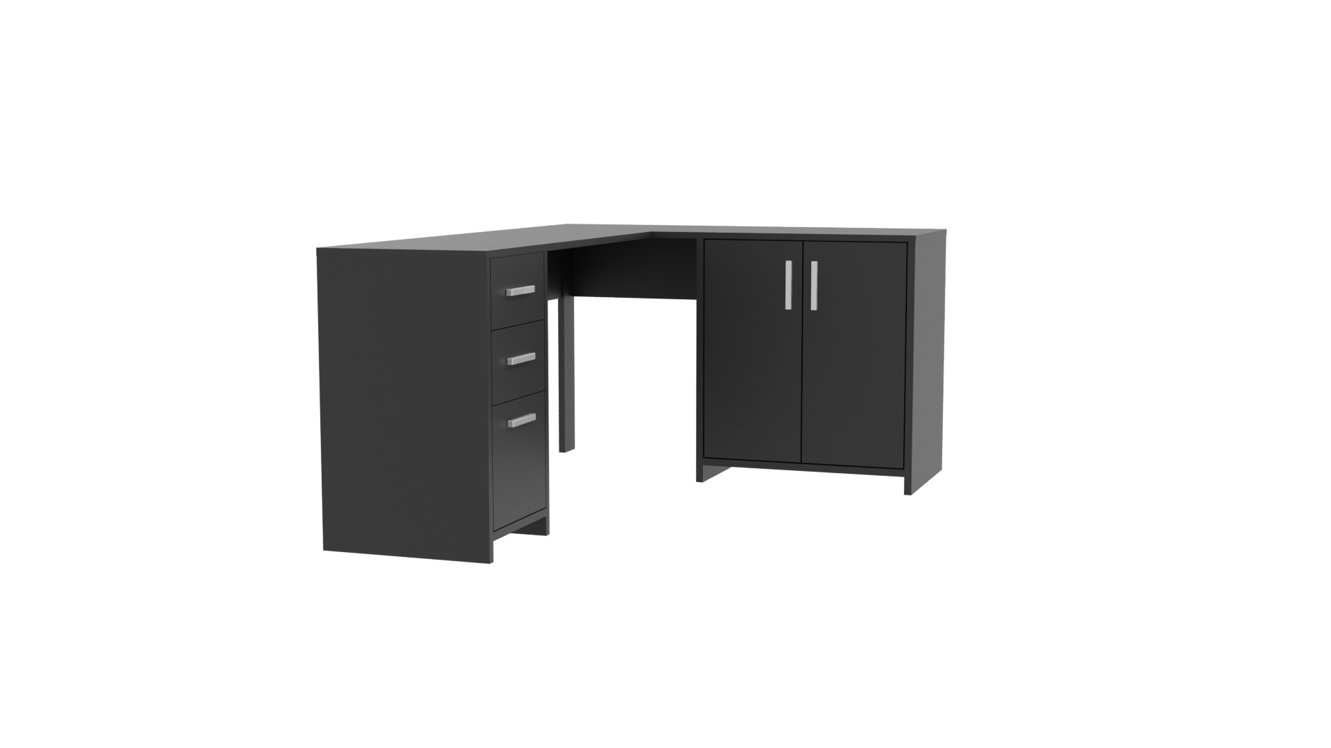 Stylish Corner Office Desk 3D - Professional 3D Model Render 10