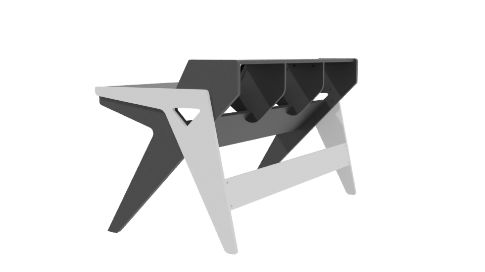 Minimalist Study Desk Model - Professional 3D Model Render 3