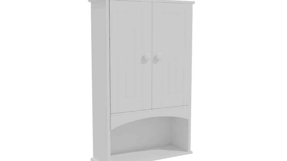 Sleek White Storage Cabinet 3D - Professional 3D Model Render 10