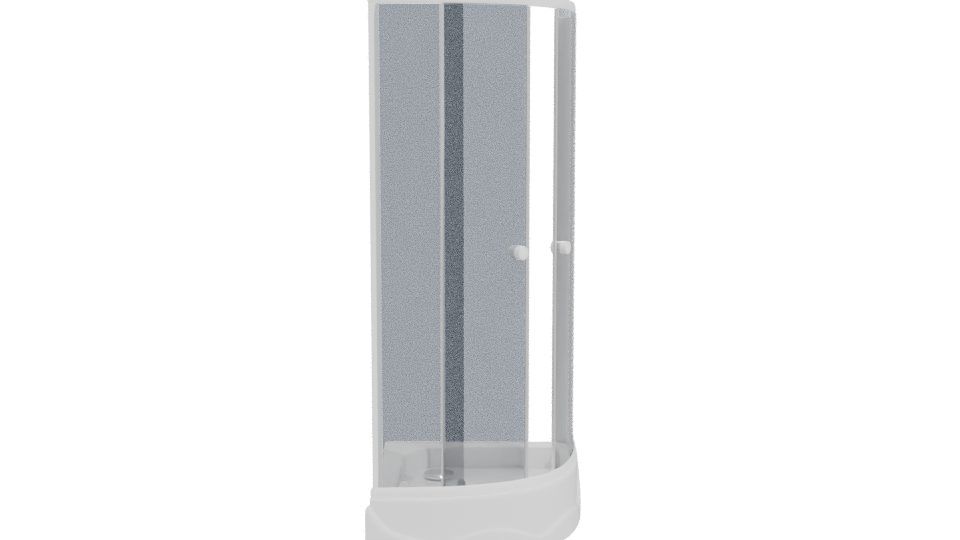 Curved Glass Shower Enclosure 3D Model - Professional 3D Model Render 11