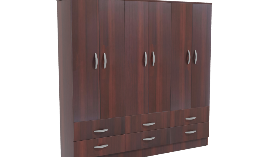 Stylish Wooden Wardrobe 3D Model - Professional 3D Model Render 10