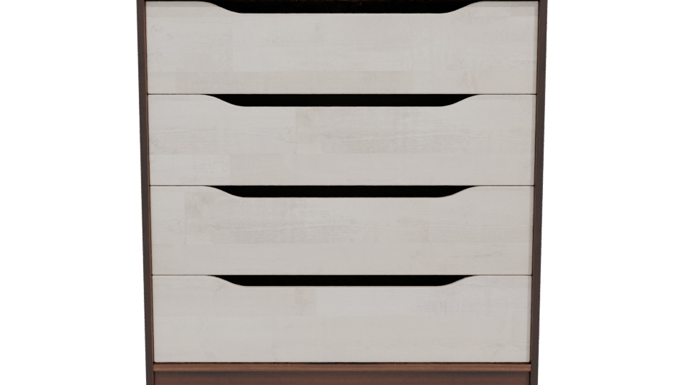Contemporary Wood and Matte Dresser 3D Model - Professional 3D Model Render 11