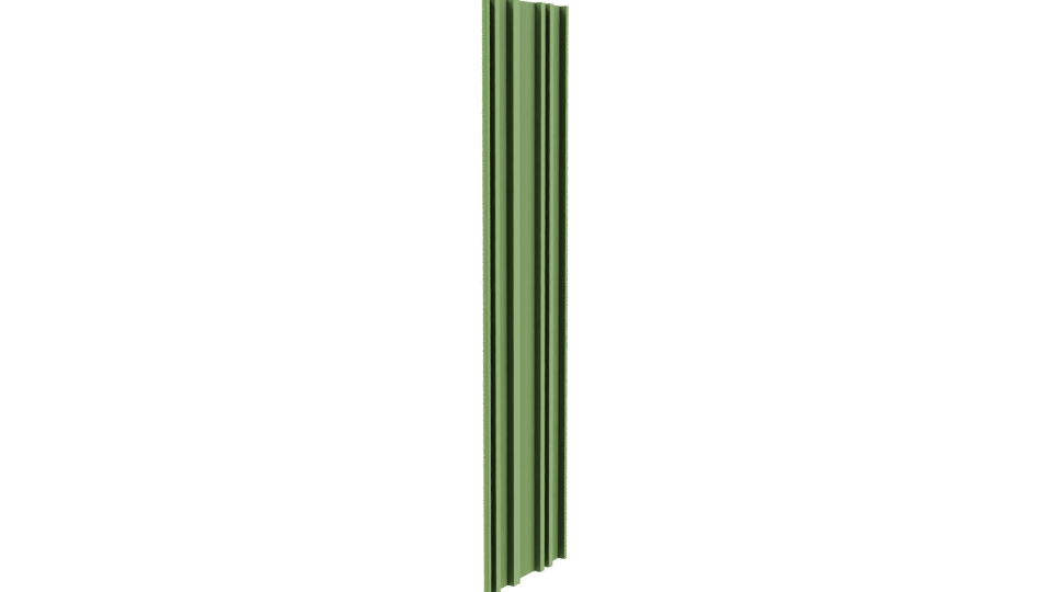 Stylized Green Vertical Panel 3D - Professional 3D Model Render 3