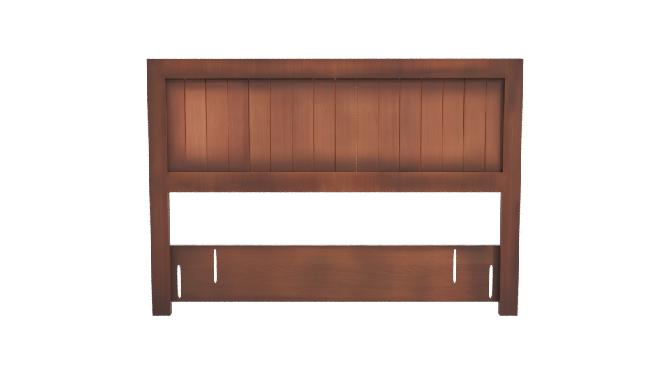 Stylized Wooden Bed Headboard Model - Professional 3D Model Render 11