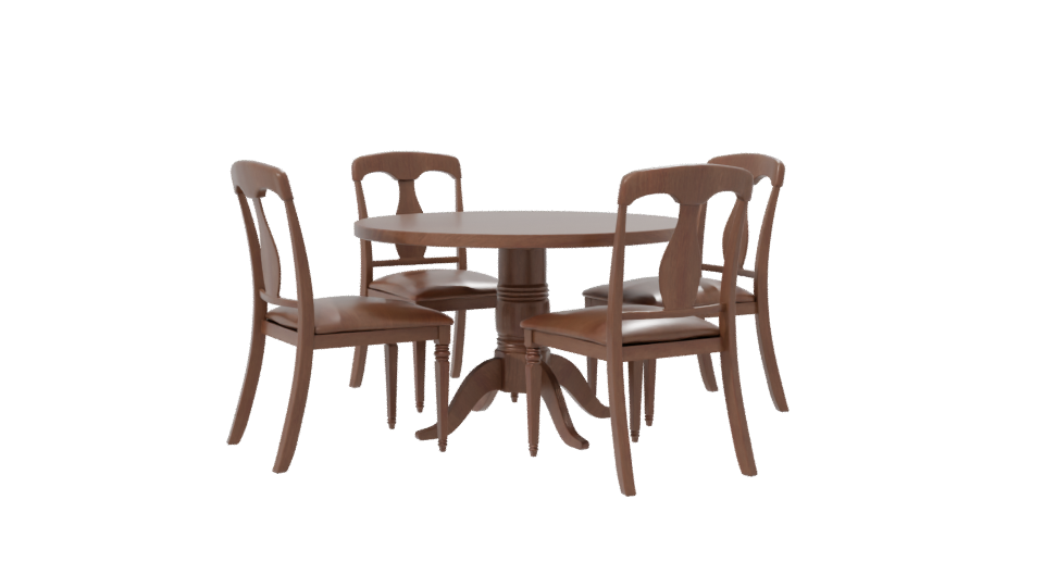 Elegant Wooden Dining Set 3D - Professional 3D Model Render 7