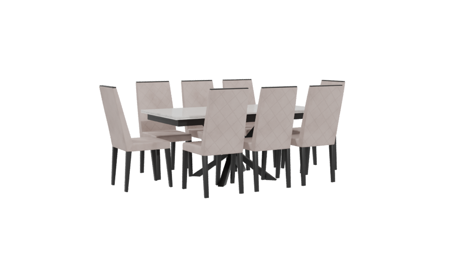 Elegant Dining Table Set 3D - Professional 3D Model Render 4