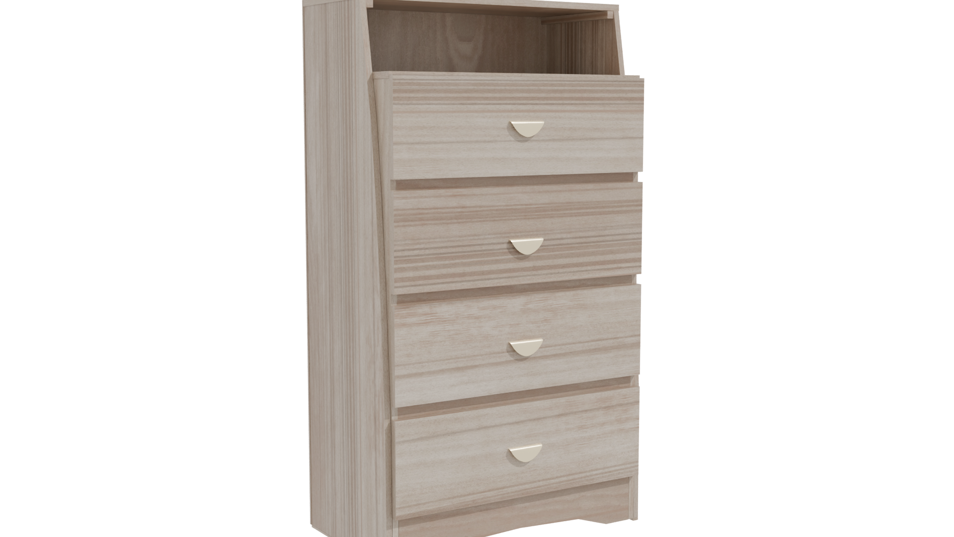Elegant Modern Wooden Chest of Drawers 3D Model - Professional 3D Model Render 10
