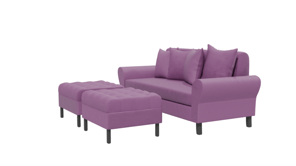 Stylish Purple Sofa 3D Model - Professional 3D Model Render 13