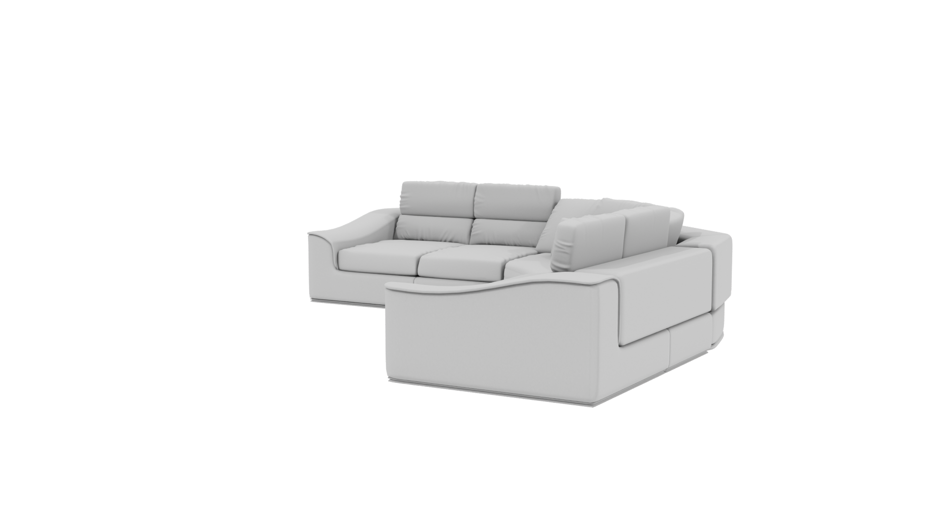 Stylish Curved Modern Sofa 3D Model - Professional 3D Model Render 3