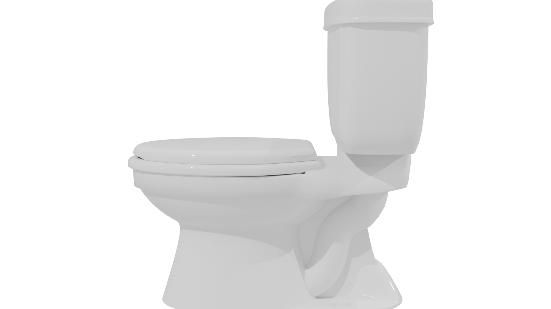 Stylish White Ceramic Toilet 3D Model - Professional 3D Model Render 2
