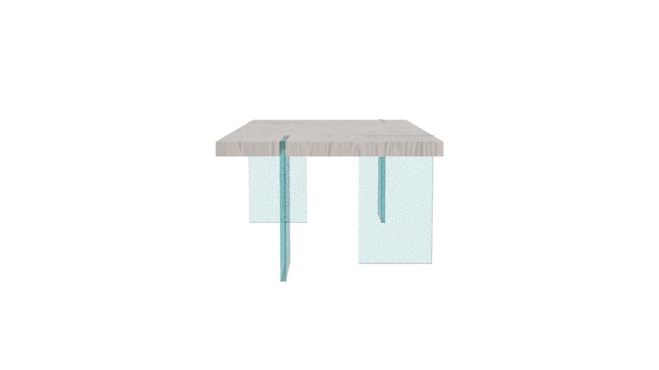 Contemporary Glass-Top Dining Table - Professional 3D Model Render 5