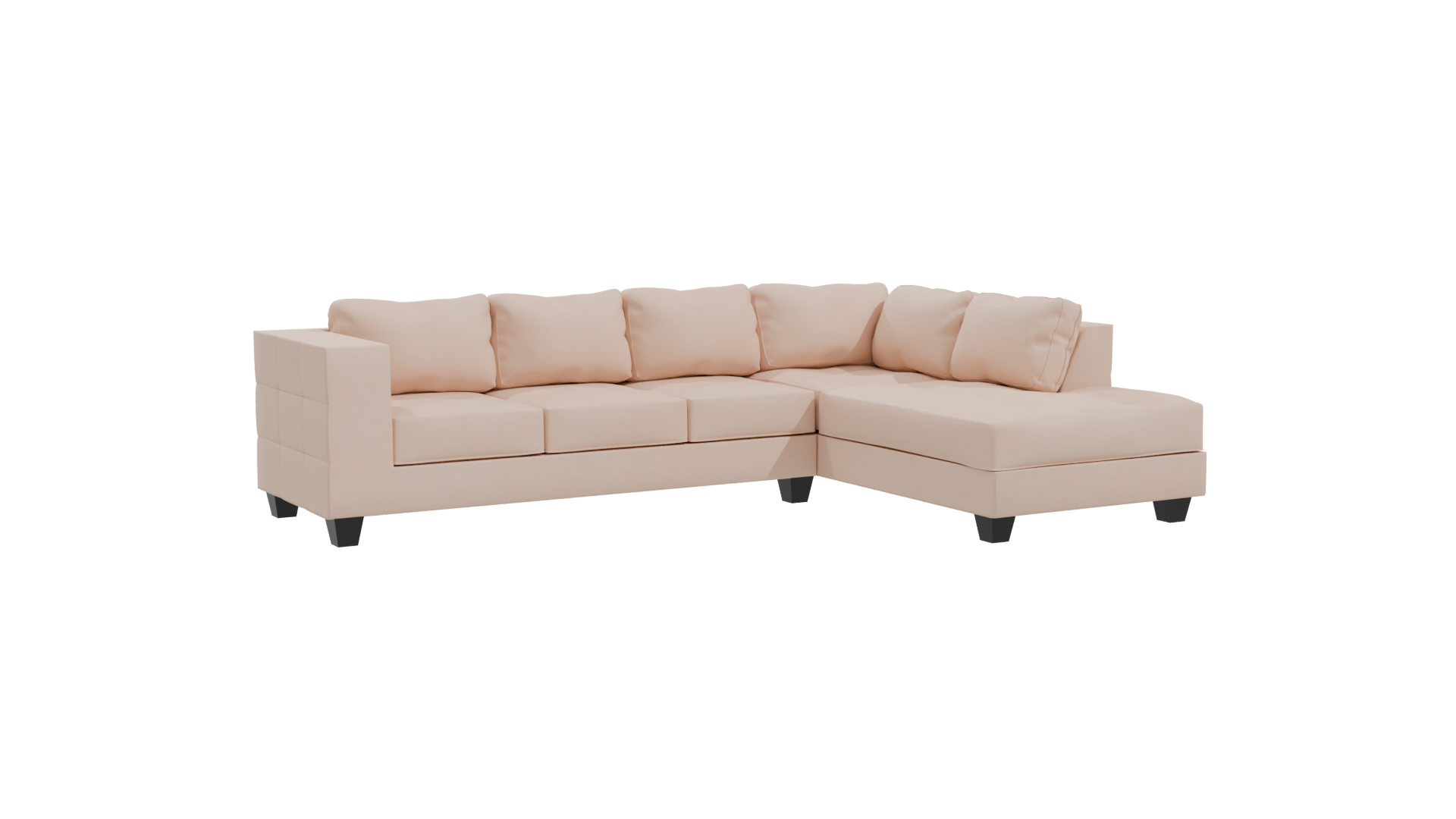 Stylish Modern Fabric Sectional Sofa 3D Model - Professional 3D Model Render 10