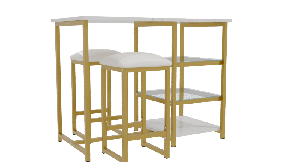 Stylish Modern Bar Table Set - Professional 3D Model Render 10