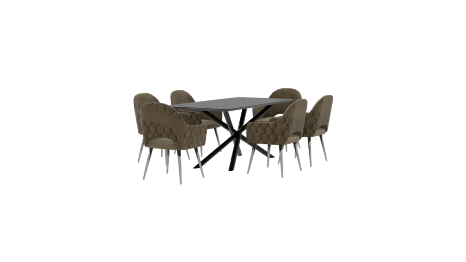 Elegant Modern Dining Set 3D - Professional 3D Model Render 9