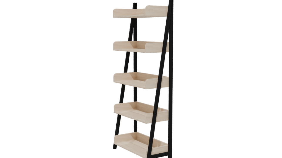 Minimalist Wooden Bookshelf Model - Professional 3D Model Render 13