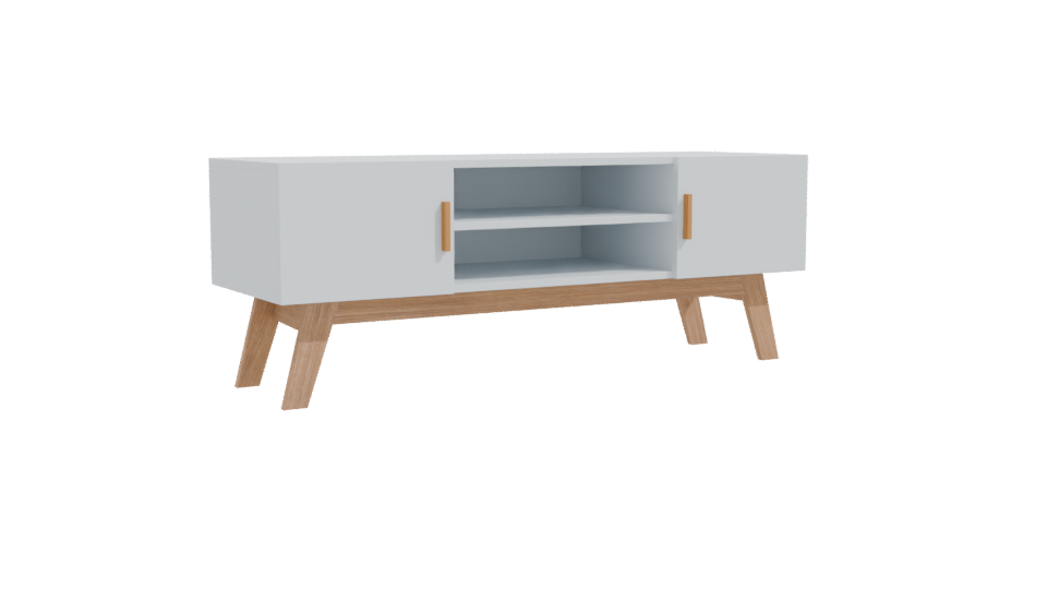 Minimalist Wooden TV Stand 3D - Professional 3D Model Render 10