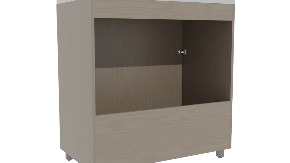 Minimalist Wood Cabinet 3D Model - Professional 3D Model Render 4