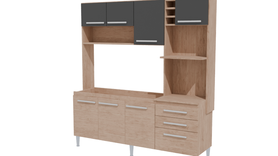 Stylish Wooden Cabinet Model - Professional 3D Model Render 12