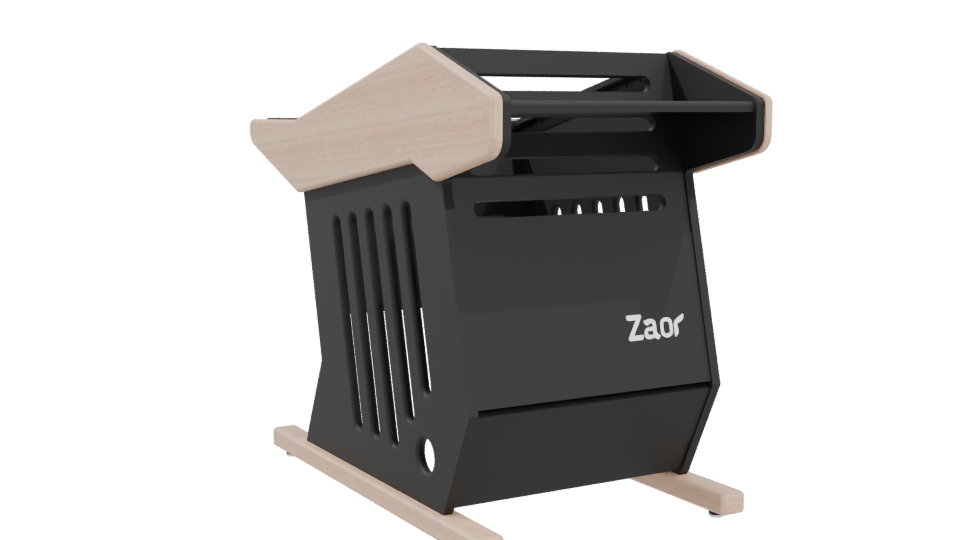 Stylish Wooden Baby Cradle Model - Professional 3D Model Render 4