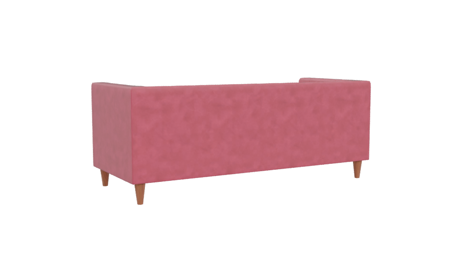 Stylish Pink Fabric Sofa 3D Model - Professional 3D Model Render 4