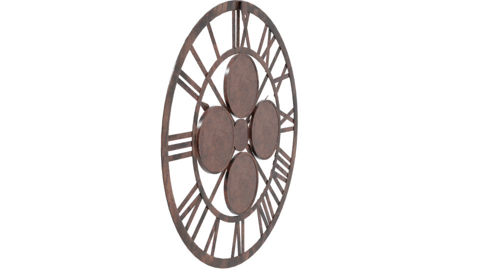 Stylish World Time Wall Clock - Professional 3D Model Render 3