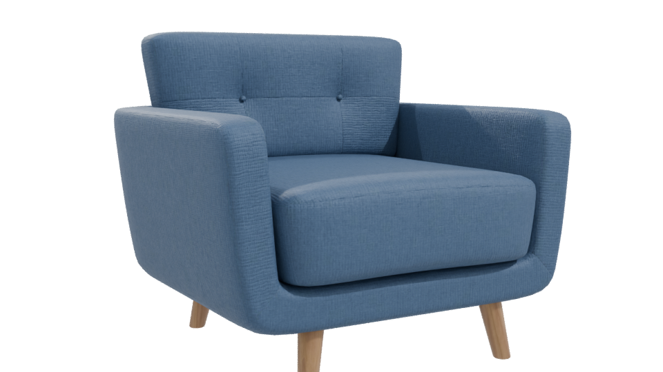 Stylish Modern Fabric Armchair 3D Model - Professional 3D Model Render 10