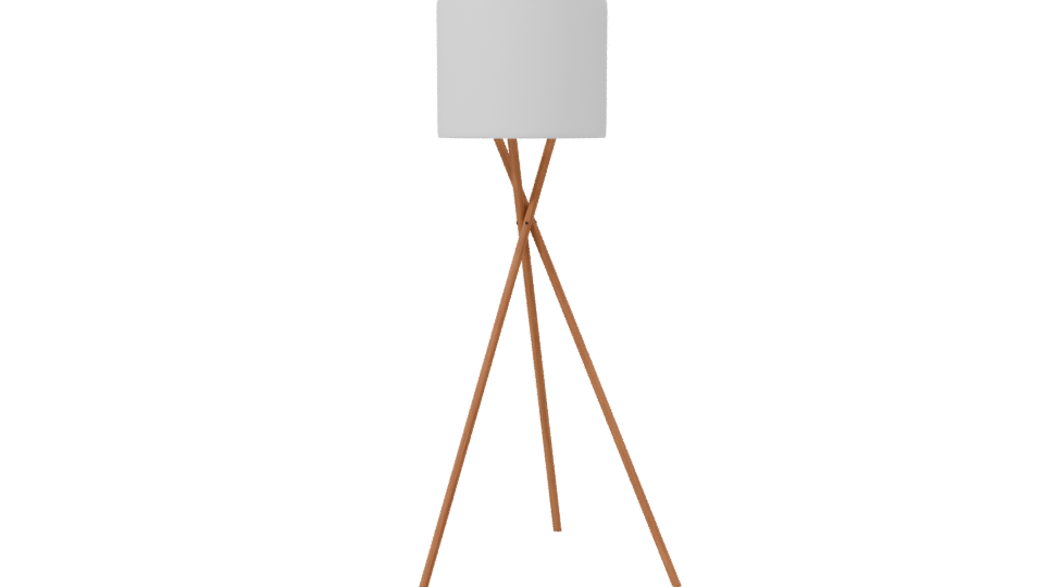 Minimalist Wooden Tripod Lamp 3D - Professional 3D Model Render 7