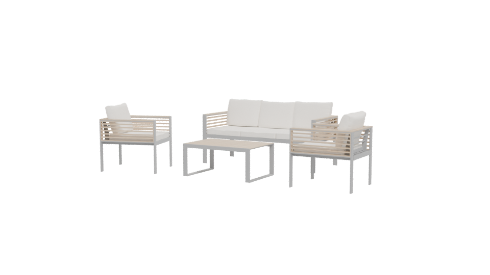 Elegant Outdoor Seating Set 3D - Professional 3D Model Render 12